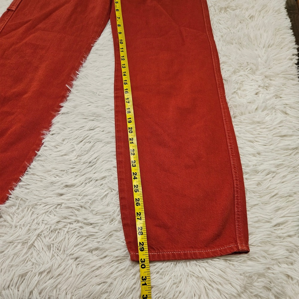 Levis Womens Dad Utility Pants Rust Relaxed Straight Leg Carpenter Jeans Sz 26 - Picture 7 of 13